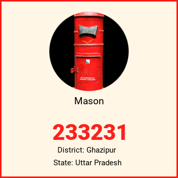 Mason pin code, district Ghazipur in Uttar Pradesh