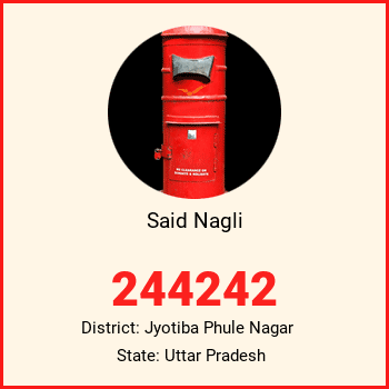 Said Nagli pin code, district Jyotiba Phule Nagar in Uttar Pradesh