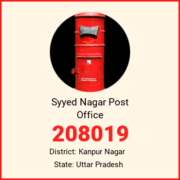 Syyed Nagar Post Office pin code, district Kanpur Nagar in Uttar Pradesh