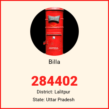 Billa pin code, district Lalitpur in Uttar Pradesh