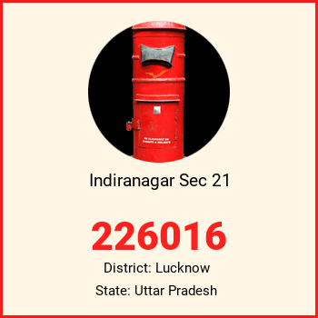 Indiranagar Sec 21 pin code, district Lucknow in Uttar Pradesh