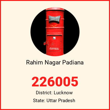 Rahim Nagar Padiana pin code, district Lucknow in Uttar Pradesh