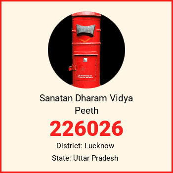 Sanatan Dharam Vidya Peeth pin code, district Lucknow in Uttar Pradesh