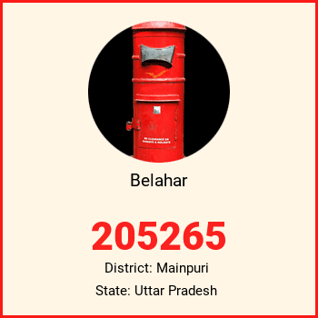 Belahar pin code, district Mainpuri in Uttar Pradesh