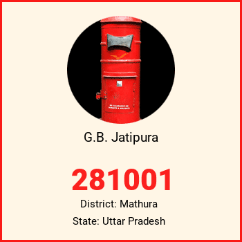 G.B. Jatipura pin code, district Mathura in Uttar Pradesh