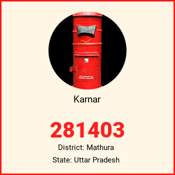 Karnar pin code, district Mathura in Uttar Pradesh
