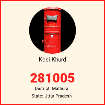Kosi Khurd pin code, district Mathura in Uttar Pradesh