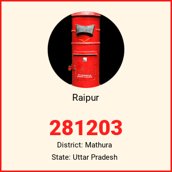 Raipur pin code, district Mathura in Uttar Pradesh