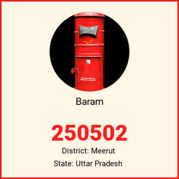 Baram pin code, district Meerut in Uttar Pradesh