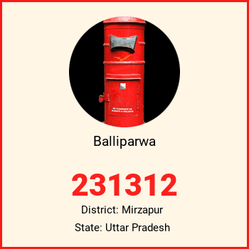 Balliparwa pin code, district Mirzapur in Uttar Pradesh
