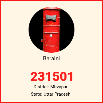 Baraini pin code, district Mirzapur in Uttar Pradesh