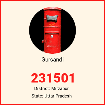 Gursandi pin code, district Mirzapur in Uttar Pradesh