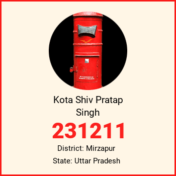 Kota Shiv Pratap Singh pin code, district Mirzapur in Uttar Pradesh
