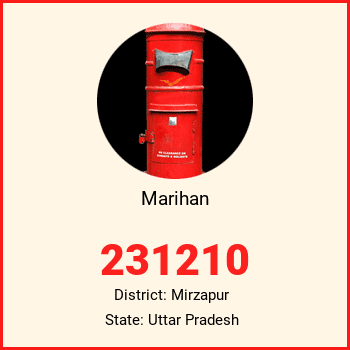 Marihan pin code, district Mirzapur in Uttar Pradesh