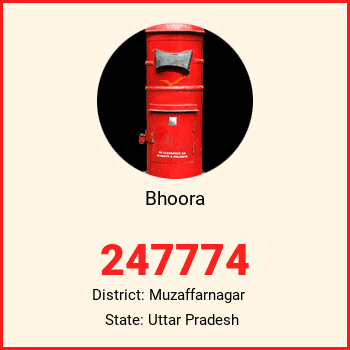 Bhoora pin code, district Muzaffarnagar in Uttar Pradesh