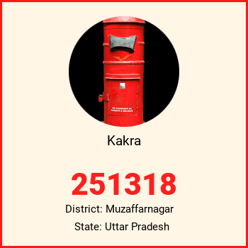 Kakra pin code, district Muzaffarnagar in Uttar Pradesh