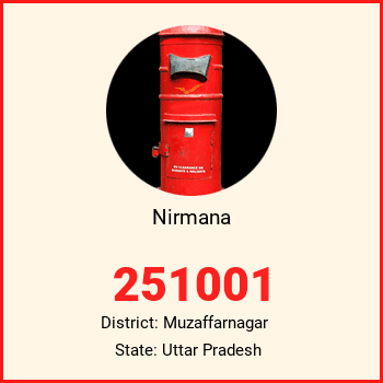 Nirmana pin code, district Muzaffarnagar in Uttar Pradesh