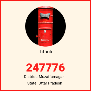Titauli pin code, district Muzaffarnagar in Uttar Pradesh