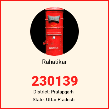 Rahatikar pin code, district Pratapgarh in Uttar Pradesh