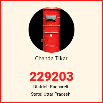 Chanda Tikar pin code, district Raebareli in Uttar Pradesh