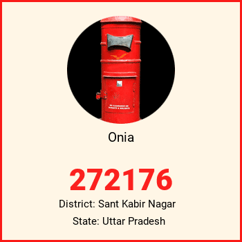 Onia pin code, district Sant Kabir Nagar in Uttar Pradesh