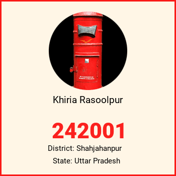 Khiria Rasoolpur pin code, district Shahjahanpur in Uttar Pradesh