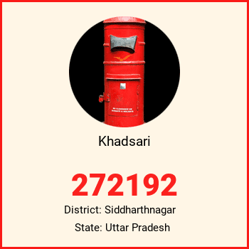 Khadsari pin code, district Siddharthnagar in Uttar Pradesh