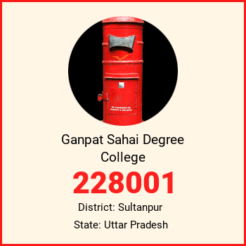Ganpat Sahai Degree College pin code, district Sultanpur in Uttar Pradesh