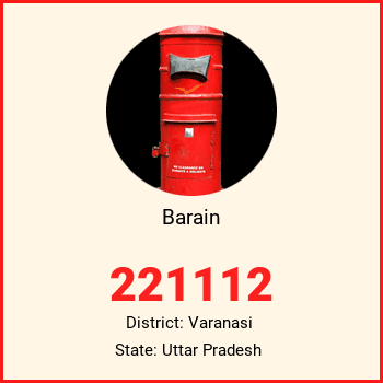 Barain pin code, district Varanasi in Uttar Pradesh