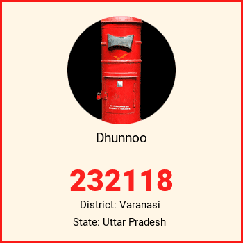 Dhunnoo pin code, district Varanasi in Uttar Pradesh