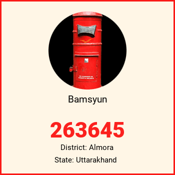 Bamsyun pin code, district Almora in Uttarakhand