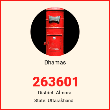 Dhamas pin code, district Almora in Uttarakhand
