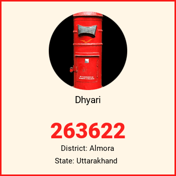Dhyari pin code, district Almora in Uttarakhand