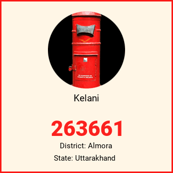 Kelani pin code, district Almora in Uttarakhand