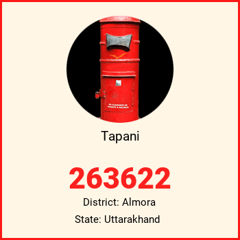 Tapani pin code, district Almora in Uttarakhand