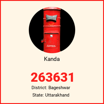 Kanda pin code, district Bageshwar in Uttarakhand