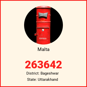 Malta pin code, district Bageshwar in Uttarakhand