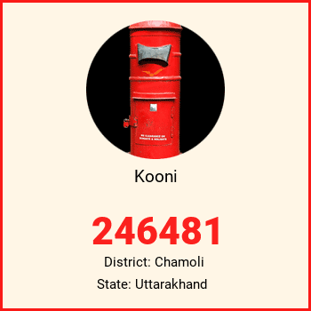 Kooni pin code, district Chamoli in Uttarakhand