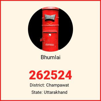 Bhumlai pin code, district Champawat in Uttarakhand
