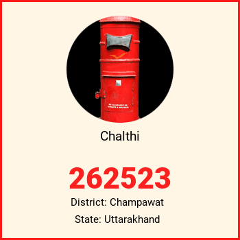 Chalthi pin code, district Champawat in Uttarakhand