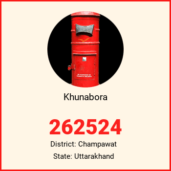 Khunabora pin code, district Champawat in Uttarakhand