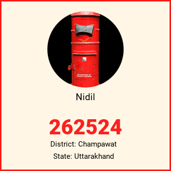 Nidil pin code, district Champawat in Uttarakhand