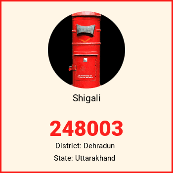 Shigali pin code, district Dehradun in Uttarakhand