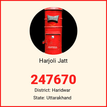 Harjoli Jatt pin code, district Haridwar in Uttarakhand