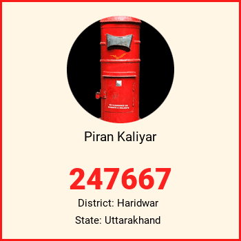 Piran Kaliyar pin code, district Haridwar in Uttarakhand