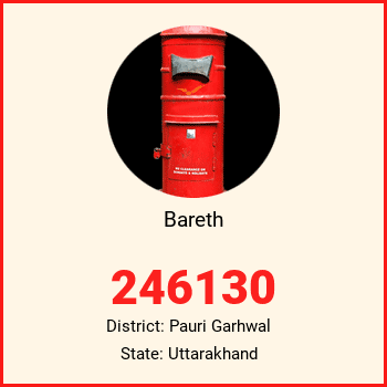 Bareth pin code, district Pauri Garhwal in Uttarakhand