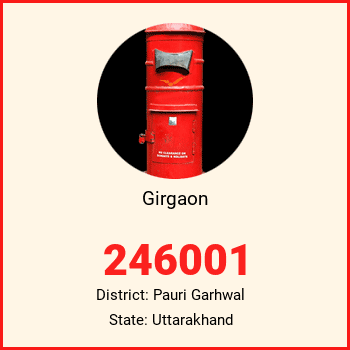 Girgaon pin code, district Pauri Garhwal in Uttarakhand