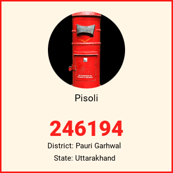 Pisoli pin code, district Pauri Garhwal in Uttarakhand