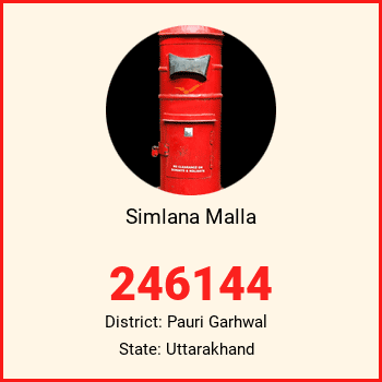 Simlana Malla pin code, district Pauri Garhwal in Uttarakhand