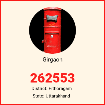 Girgaon pin code, district Pithoragarh in Uttarakhand